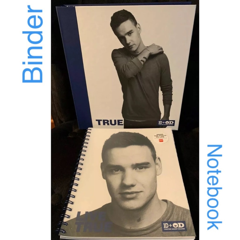 🆕1D One Direction Liam 3 Ring Binder and 1D Liam Spiral Notebook Set.